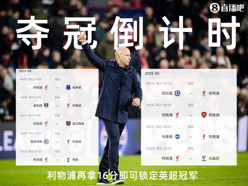 奪冠倒計(jì)時(shí)？槍手三場(chǎng)不勝落后榜首15分，利物浦再拿16分即可奪冠
