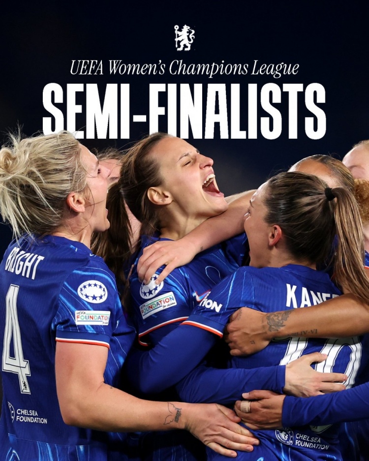 女足歐冠：切爾西3-0曼城&總比分3-2逆轉晉級四強，將對陣巴薩